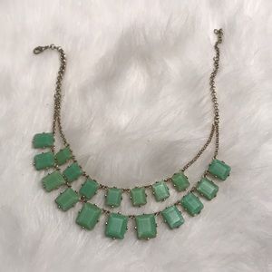 Green and gold costume necklace, Layered
